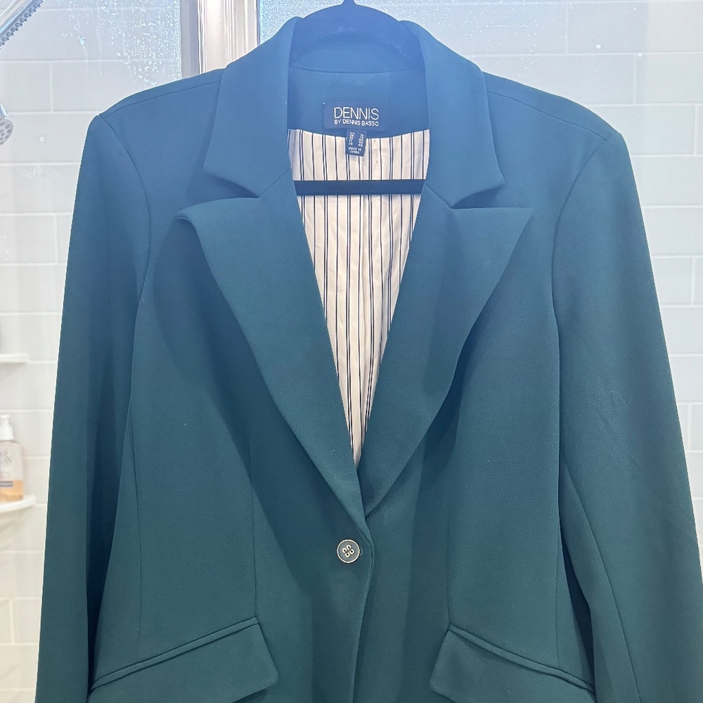 Dennis Basso Luxe Crepe Notched Collar Blazer